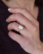 3CT Elongated Cushion Lab Grown Diamond Engagement Ring | 14K Gold Solitaire | IGI Certified