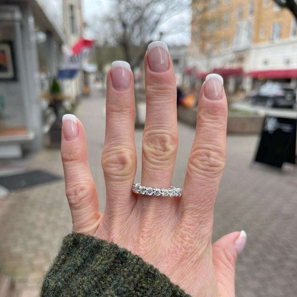 14K Solid Gold Full Eternity Ring | Lab Grown Round Diamonds Wedding Band