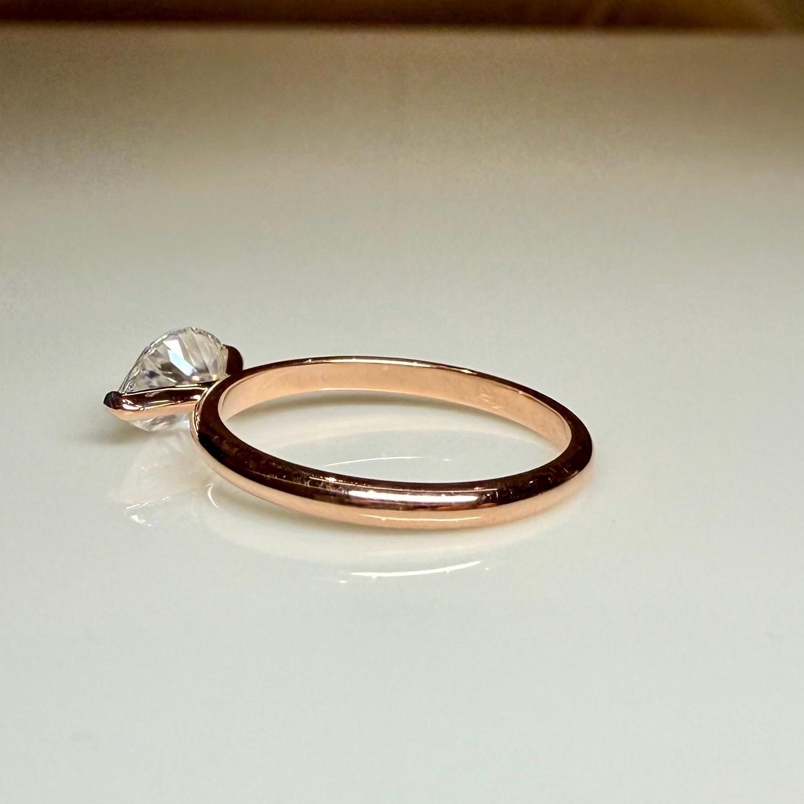 Marquise Cut Lab Grown Diamond Ring | East West Solitaire | 14K Solid Gold Engagement Ring