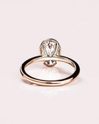 3CT Oval Lab Grown Diamond Engagement Ring | 14K Gold Bezel Set Solitaire | IGI Certified