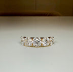 Lab Grown Diamond Five Stone Ring | 14K Solid Gold Anniversary Band