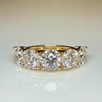 Lab Grown Diamond Five Stone Ring | 14K Solid Gold Anniversary Band