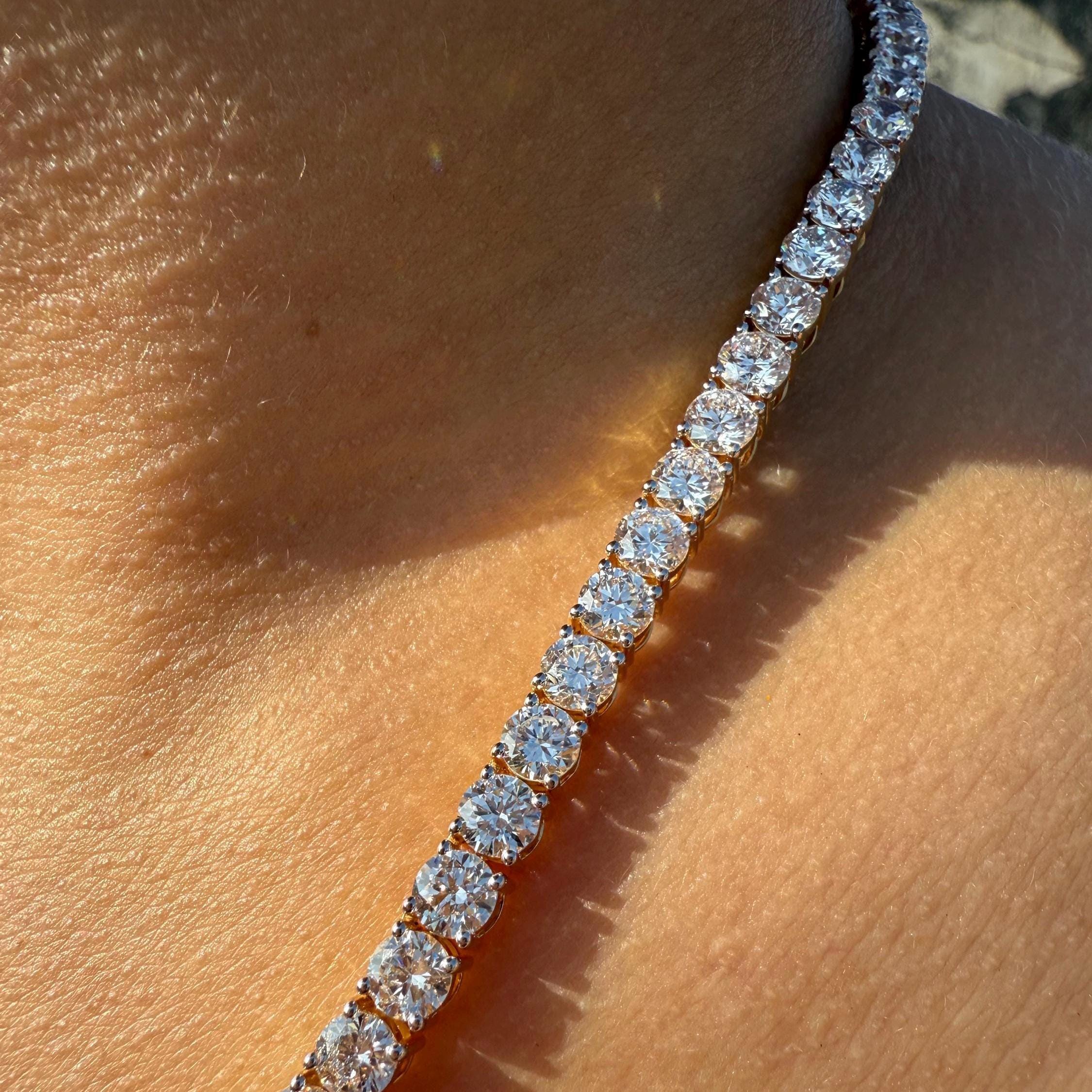 Lab Grown Diamond Tennis Necklace | 14K Solid Gold, SGL Certified, 4.50MM