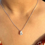 Pear Cut Lab Grown Diamond Solitaire Necklace | IGI Certified Teardrop Pendant