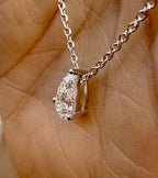 Pear Cut Lab Grown Diamond Solitaire Necklace | IGI Certified Teardrop Pendant