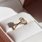 1CT Oval Lab Grown Diamond Engagement Ring | 14K Solid Gold Solitaire | IGI Certified