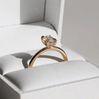 1CT Oval Lab Grown Diamond Engagement Ring | 14K Solid Gold Solitaire | IGI Certified