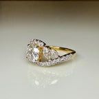 1.60CTW Lab Grown Diamond Engagement Ring | Round Center, Marquise Side Stones | 14K Gold