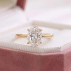 3.20CTW Oval Lab Grown Diamond Engagement Ring | Hidden Halo | 14K Solid Gold | IGI Certified