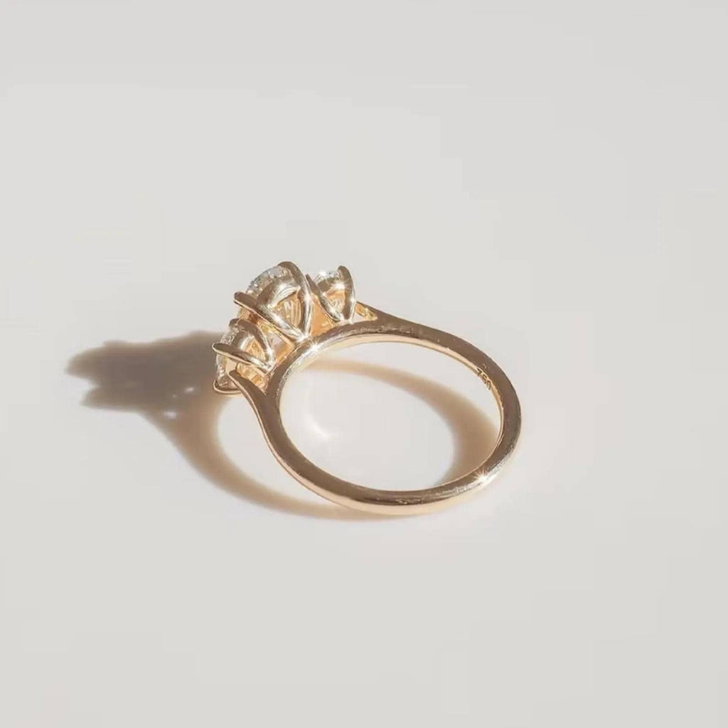 3CTW Three Stone Lab Grown Diamond Engagement Ring | 14K Solid Gold | IGI Certified