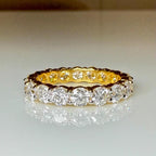 Lab Grown Diamond Full Eternity Band | 14K Solid Gold Wedding Ring 3.5MM Round Diamonds