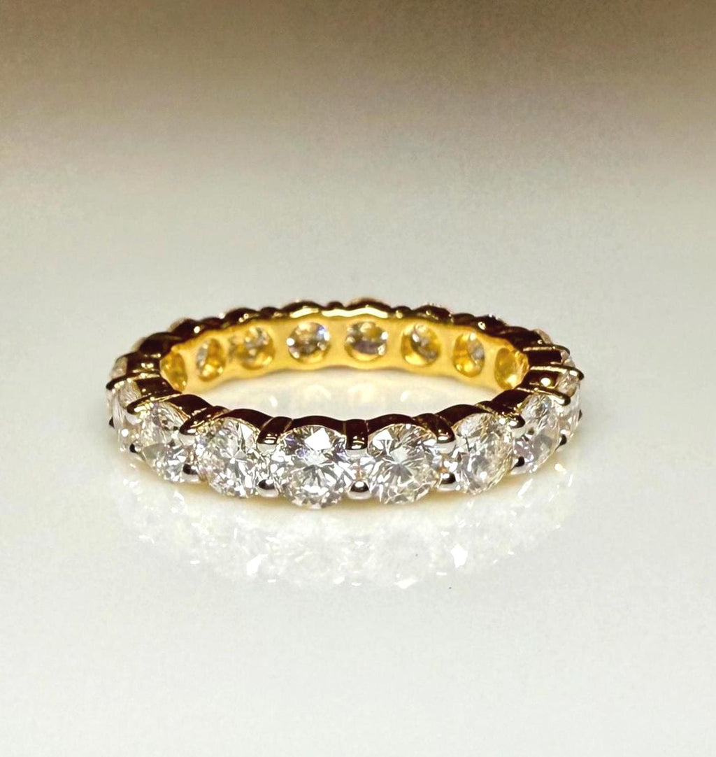 Lab Grown Diamond Full Eternity Band | 14K Solid Gold Wedding Ring 3.5MM Round Diamonds