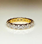 Lab Grown Diamond Full Eternity Band | 14K Solid Gold Wedding Ring 3.5MM Round Diamonds