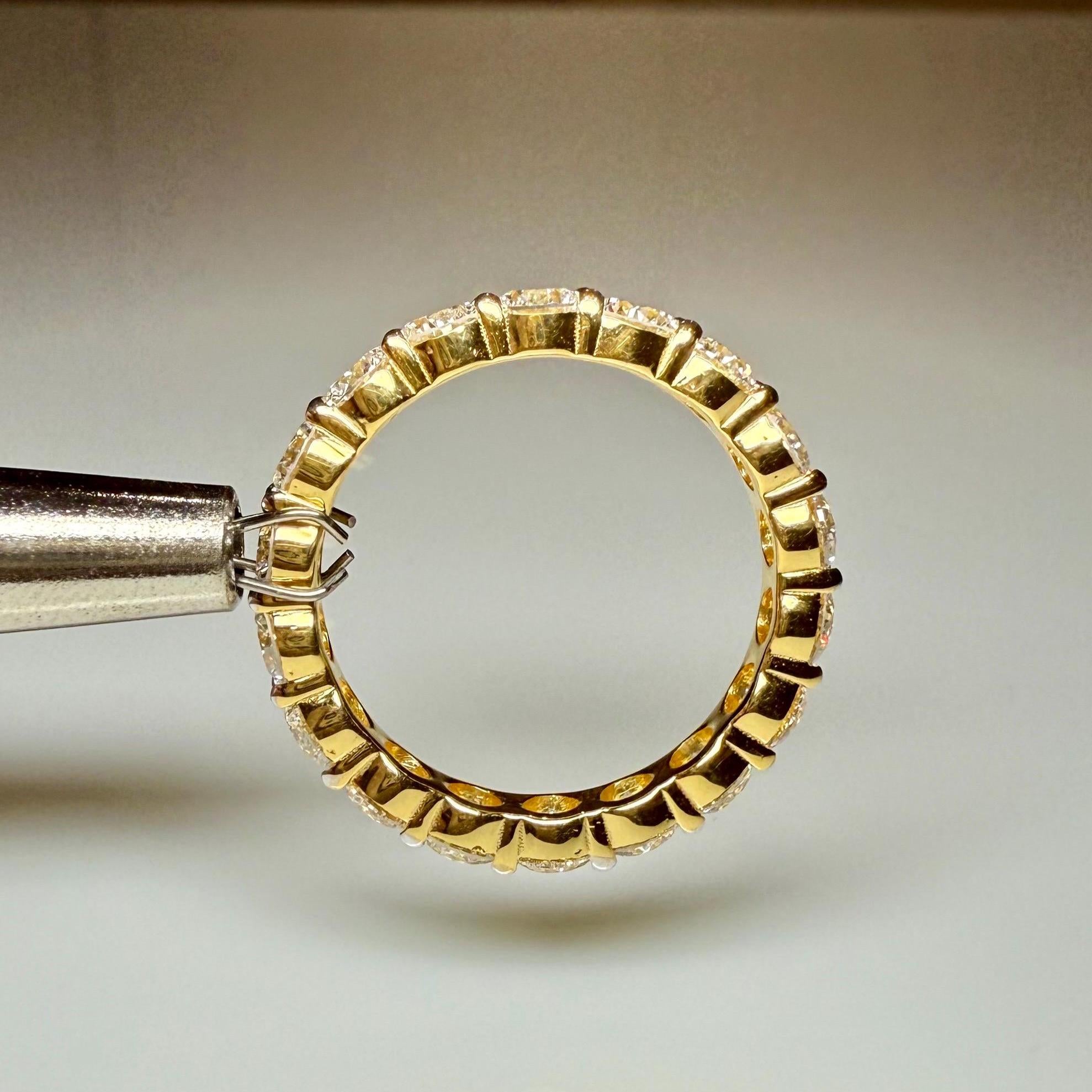 Lab Grown Diamond Full Eternity Band | 14K Solid Gold Wedding Ring 3.5MM Round Diamonds