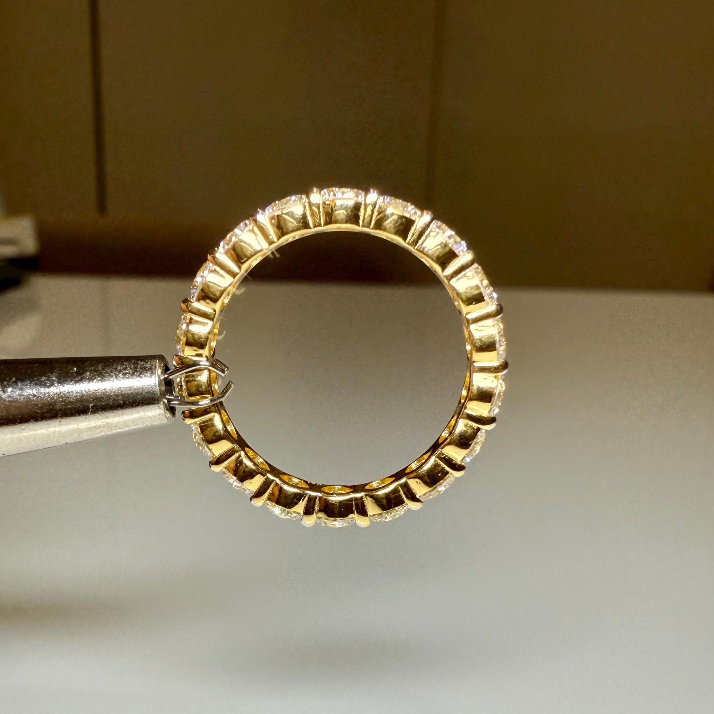 Lab Grown Diamond Full Eternity Band | 14K Solid Gold Wedding Ring 3.5MM Round Diamonds