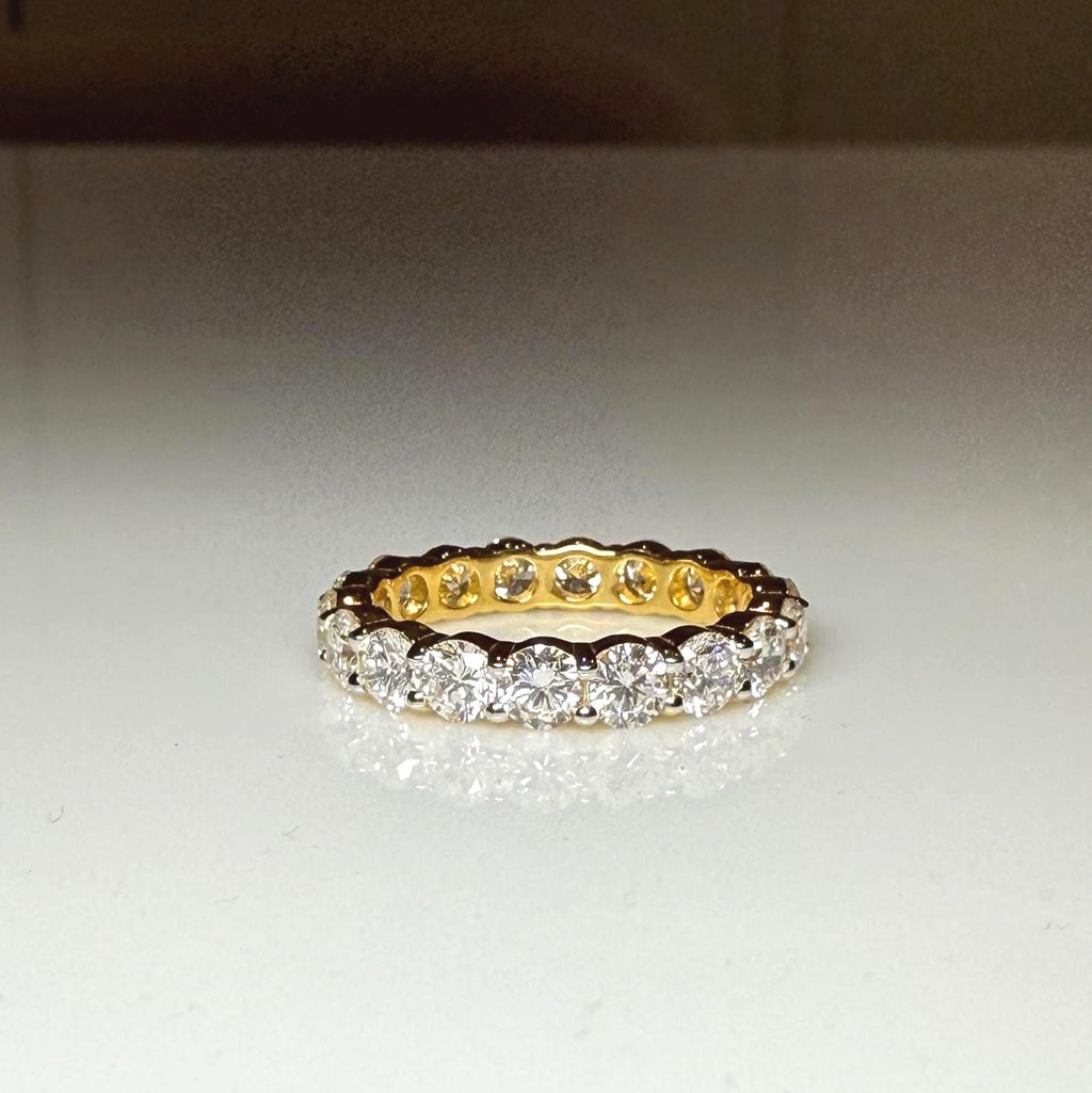 Lab Grown Diamond Full Eternity Band | 14K Solid Gold Wedding Ring 3.5MM Round Diamonds