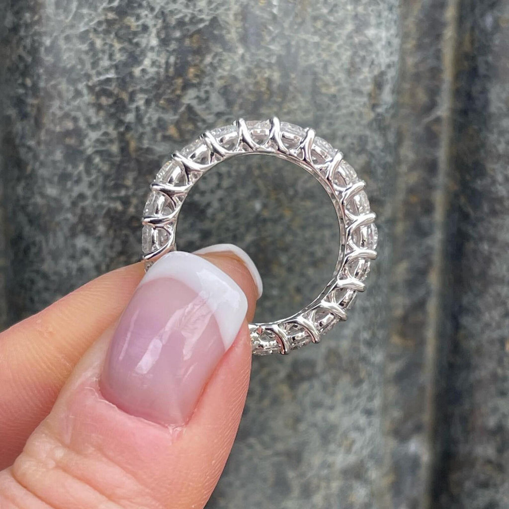 14K Solid Gold Full Eternity Ring | Lab Grown Round Diamonds Wedding Band