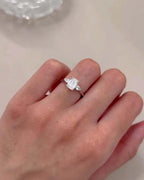 Emerald Cut Lab Diamond Engagement Ring | Pear Side Stones, 14K Gold, IGI Certified