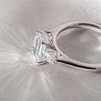 Emerald Cut Lab Diamond Engagement Ring | Pear Side Stones, 14K Gold, IGI Certified