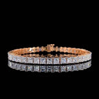 Princess Cut Lab Grown Diamond Tennis Bracelet | 14K Gold, SGL Certified 4.5MM
