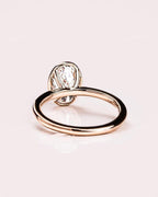 3CT Oval Lab Grown Diamond Engagement Ring | 14K Gold Bezel Set Solitaire | IGI Certified