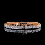 Princess Cut Lab Grown Diamond Tennis Bracelet | 14K Gold, SGL Certified 4.5MM