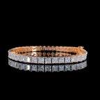 Princess Cut Lab Grown Diamond Tennis Bracelet | 14K Gold, SGL Certified 4.5MM