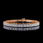 Princess Cut Lab Grown Diamond Tennis Bracelet | 14K Gold, SGL Certified 4.5MM