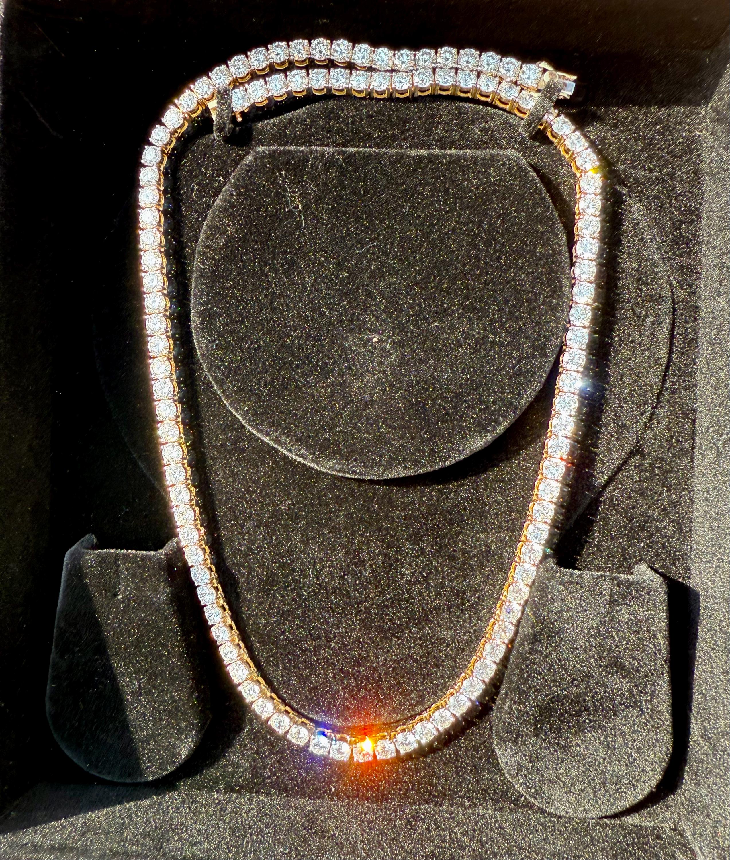 Lab Grown Diamond Tennis Necklace | 14K Solid Gold, SGL Certified, 4.50MM