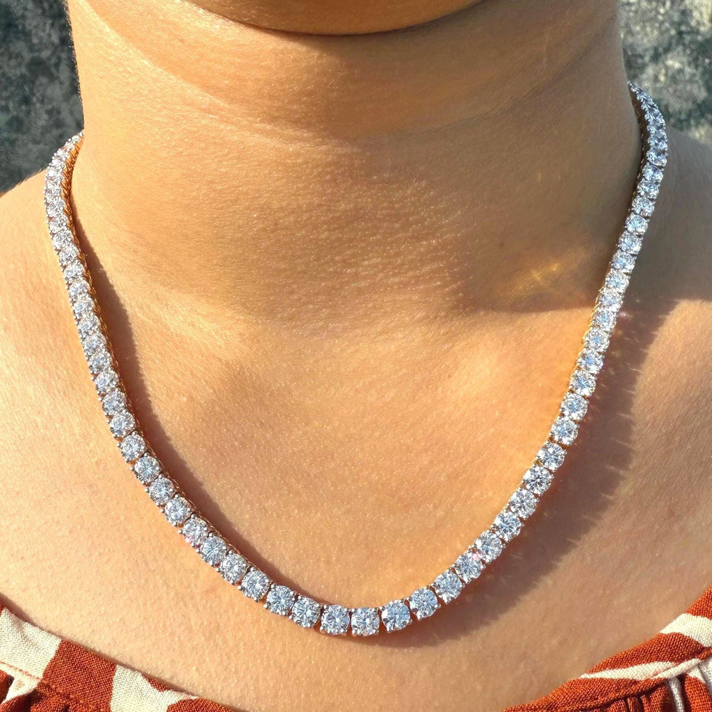 Lab Grown Diamond Tennis Necklace | 14K Solid Gold, SGL Certified, 4.50MM