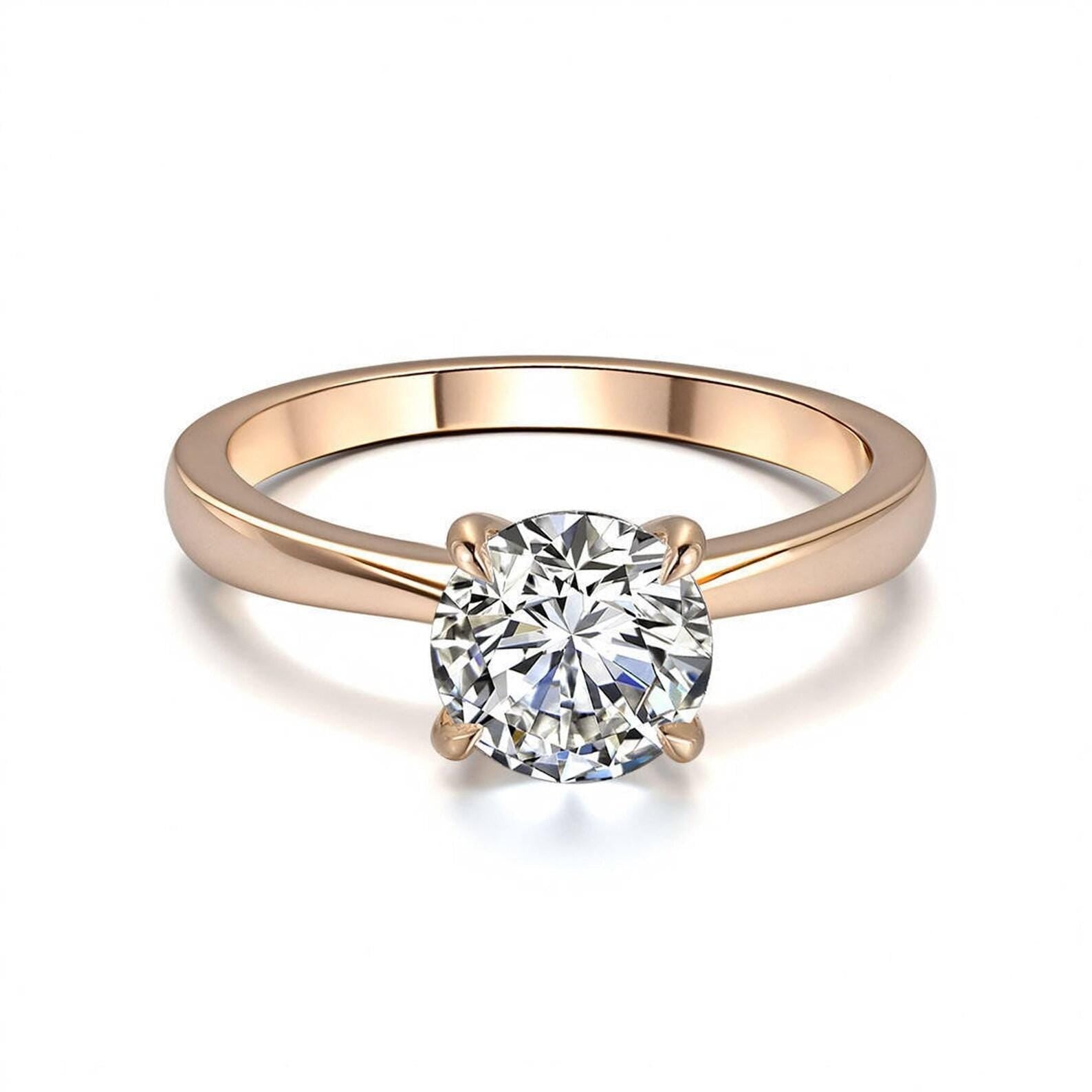 1.50CT Round Brilliant Lab Grown Diamond Engagement Ring | 14K Solid Gold Solitaire | IGI Certified