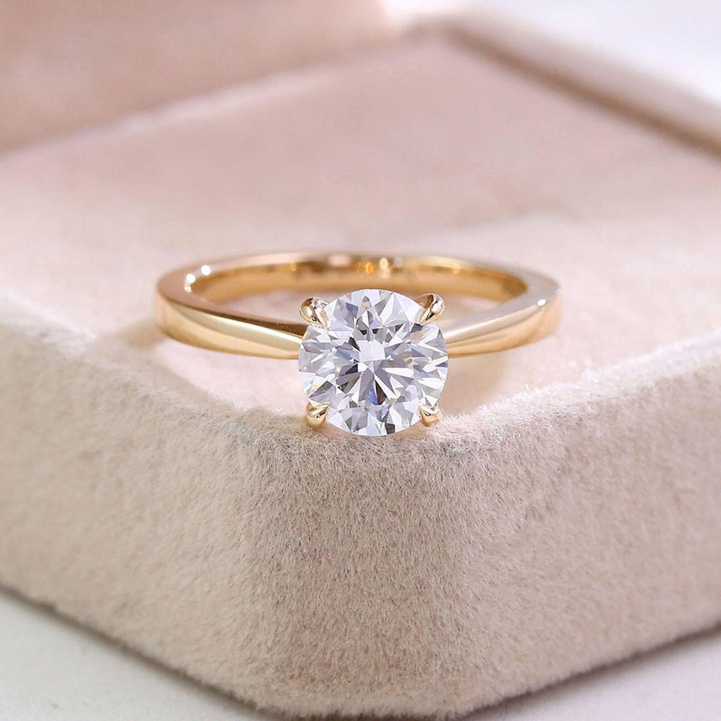 1.50CT Round Brilliant Lab Grown Diamond Engagement Ring | 14K Solid Gold Solitaire | IGI Certified