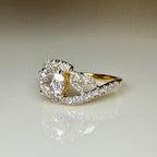 1.60CTW Lab Grown Diamond Engagement Ring | Round Center, Marquise Side Stones | 14K Gold