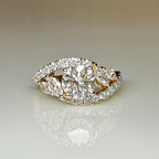 1.60CTW Lab Grown Diamond Engagement Ring | Round Center, Marquise Side Stones | 14K Gold