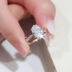 3.20CTW Oval Lab Grown Diamond Engagement Ring | Hidden Halo | 14K Solid Gold | IGI Certified