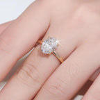 3.20CTW Oval Lab Grown Diamond Engagement Ring | Hidden Halo | 14K Solid Gold | IGI Certified