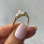 Elongated Cushion Lab Diamond Engagement Ring | Three Stone 14K Gold (2.50 CTW)