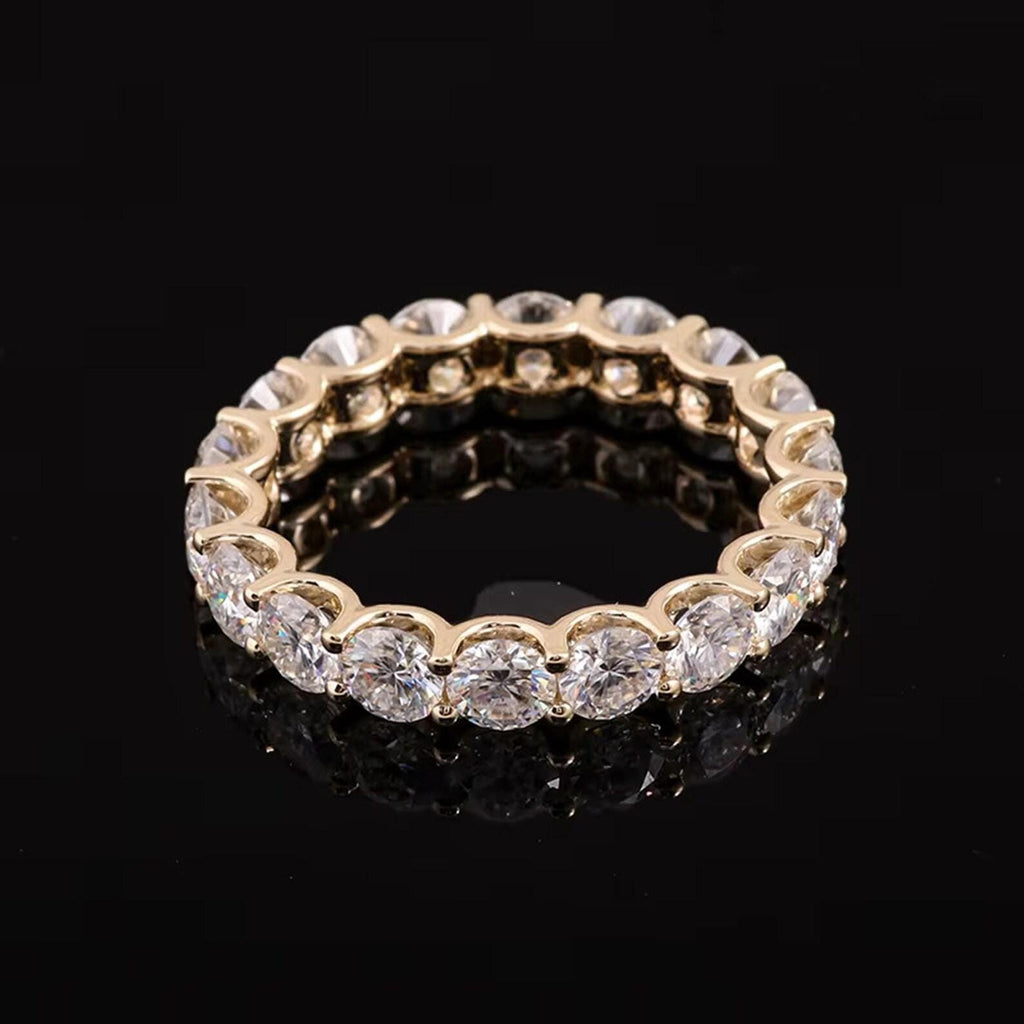 14K Solid Gold Full Eternity Ring | Lab Grown Round Diamonds Wedding Band