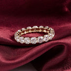 14K Solid Gold Full Eternity Ring | Lab Grown Round Diamonds Wedding Band