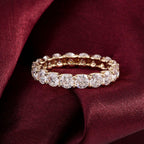 14K Solid Gold Full Eternity Ring | Lab Grown Round Diamonds Wedding Band