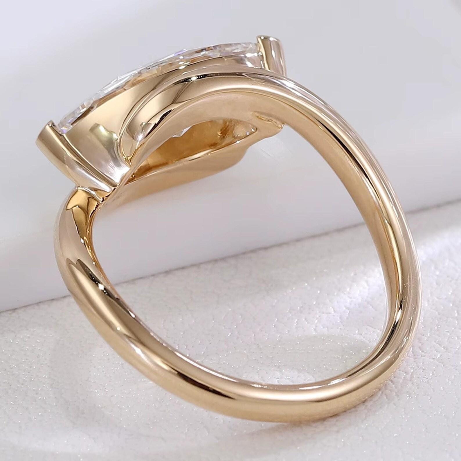 1CT Marquise Cut Lab Grown Diamond Engagement Ring | 14K Solid Gold Solitaire | IGI Certified