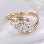 1CT Marquise Cut Lab Grown Diamond Engagement Ring | 14K Solid Gold Solitaire | IGI Certified