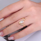Oval Lab Diamond Swirl Engagement Ring | 14K Solid Gold Bezel Set, IGI Certified