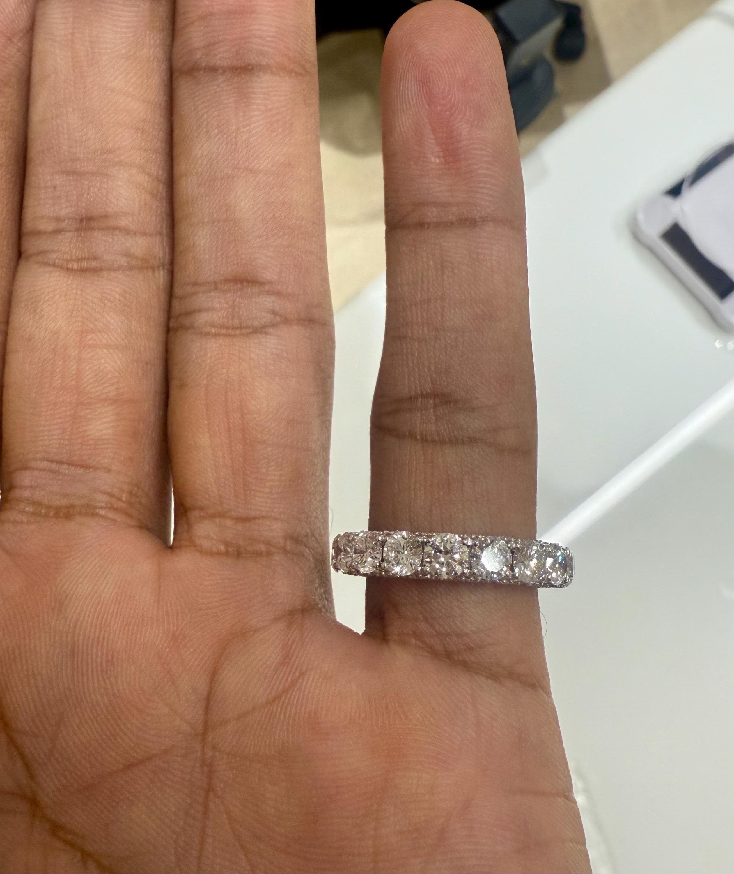 Lab Grown Diamond Eternity Band | 14K Solid Gold Hidden Halo Wedding Ring