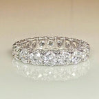 Lab Grown Diamond Eternity Band | 14K Solid Gold Hidden Halo Wedding Ring