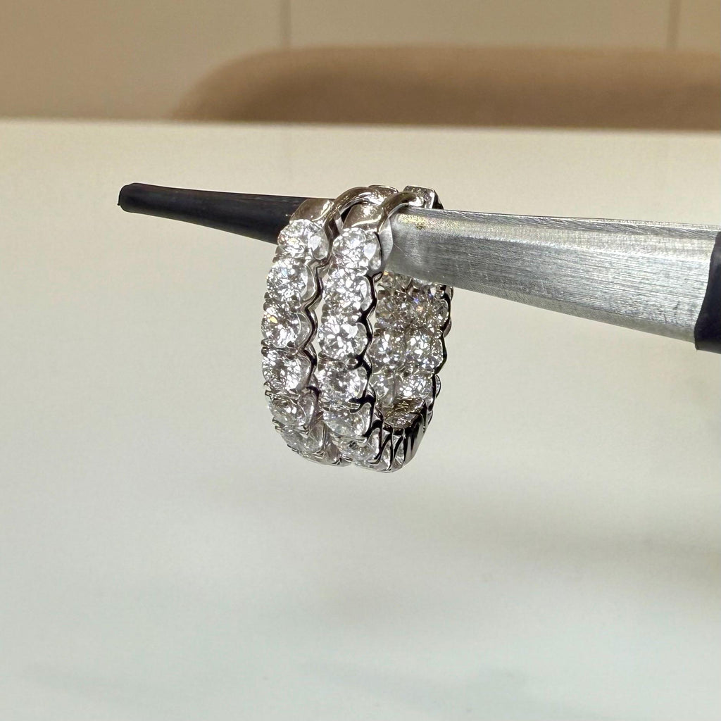 1.70CTW Lab Grown Diamond Hoop Earrings | 14K Solid Gold Inside Out Hoops | SGL Certified