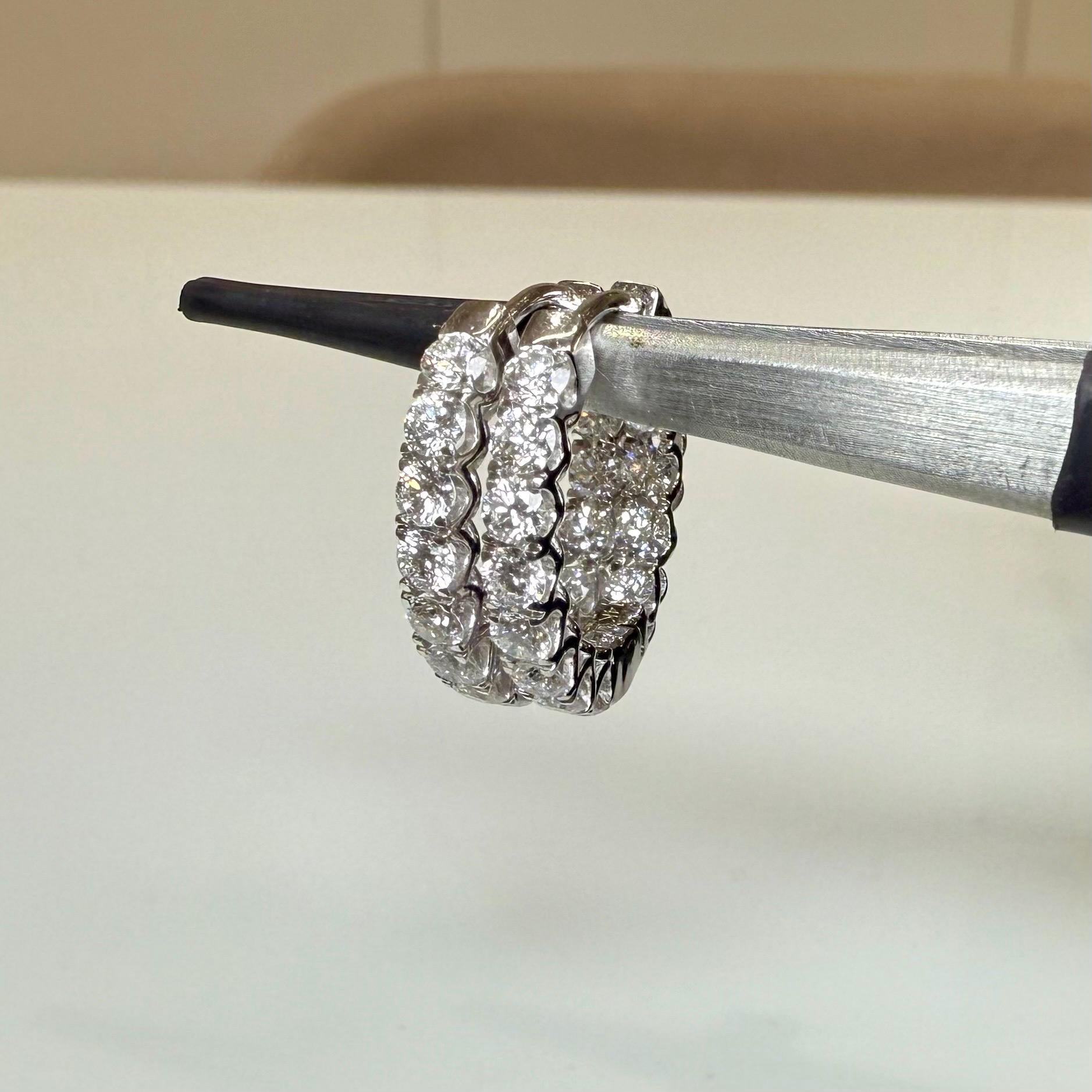 1.70CTW Lab Grown Diamond Hoop Earrings | 14K Solid Gold Inside Out Hoops | SGL Certified