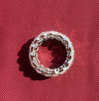 8CTW Oval Lab Grown Diamond Eternity Band | Hidden Halo Wedding Ring | 14K Solid Gold