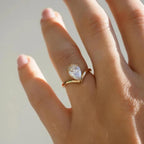 Pear Cut Lab Grown Diamond Engagement Ring | 14K Solid Gold (IGI Certified E VS)