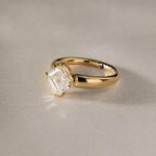 2CT Asscher Cut Lab Diamond Engagement Ring | 14K Gold Solitaire Ring | IGI Certified